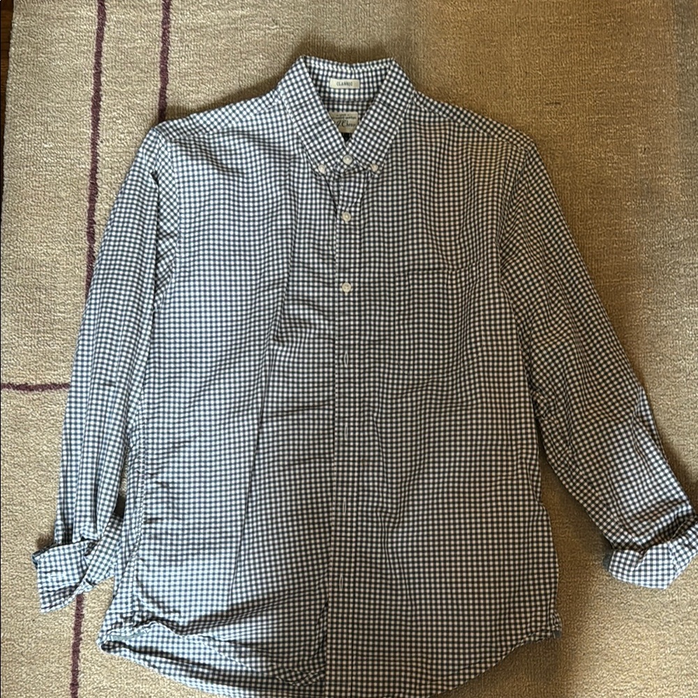 Jcrew gingham classic cotton oxford